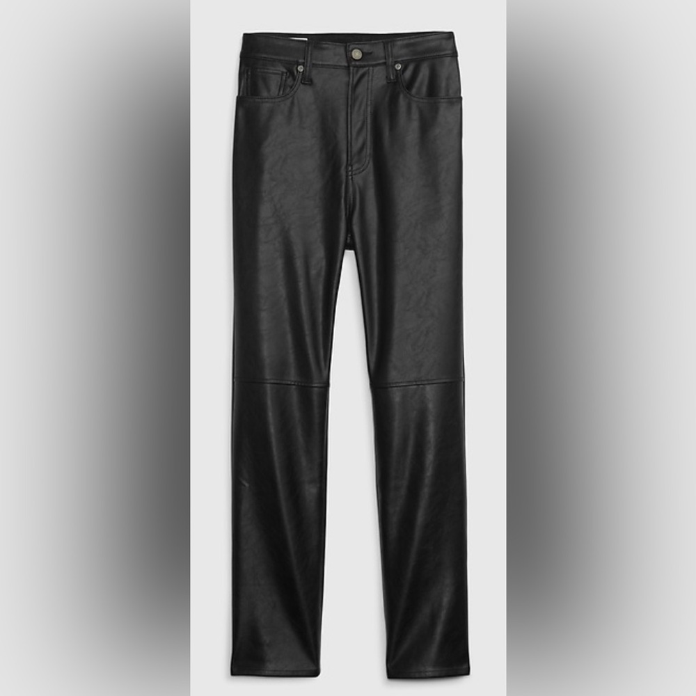 NWOT GAP Cheeky Straight Sky High Leather Pants - Picture 2 of 10